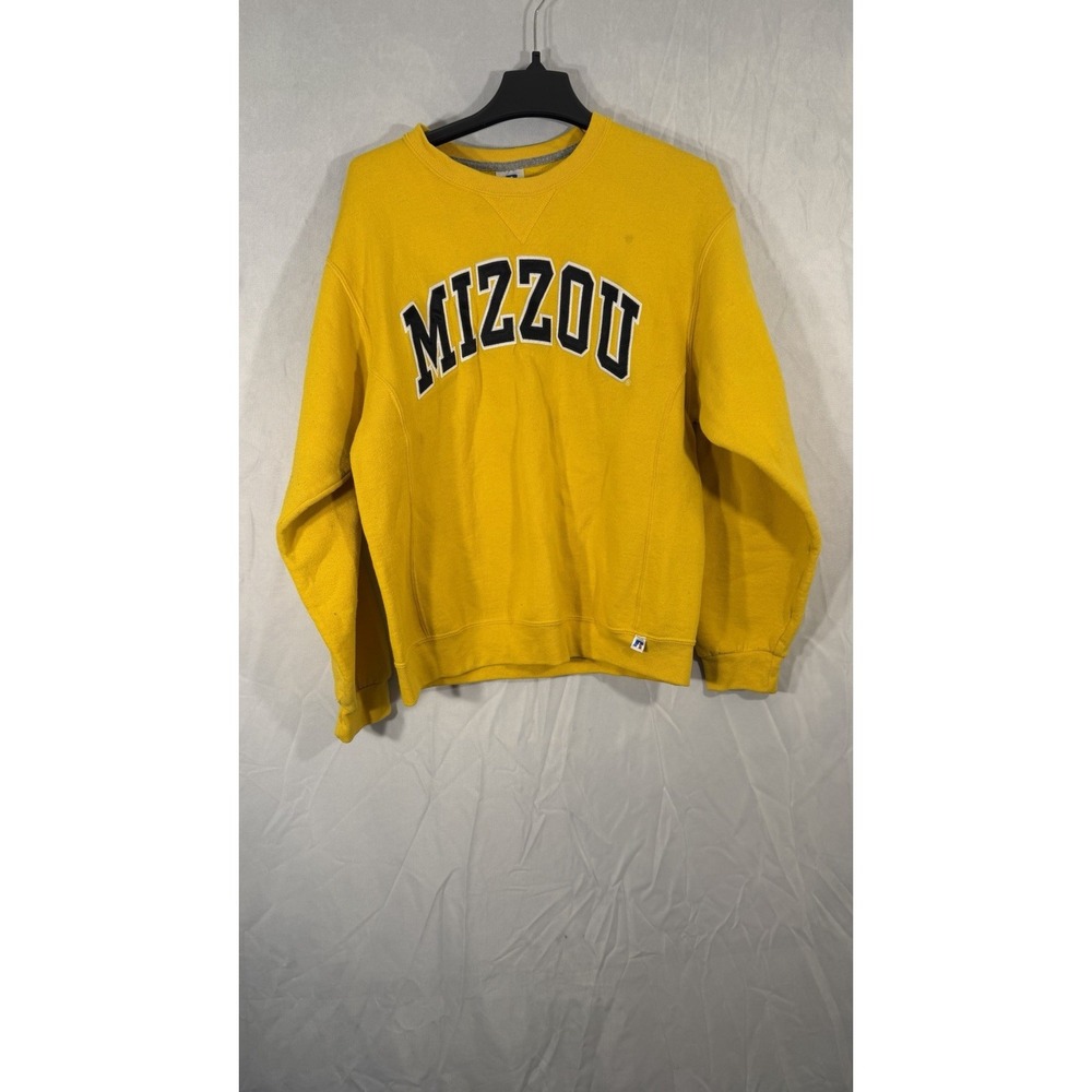 Russell MIZZOU Crewneck Sweatshirt Yellow Size Medium Missouri Tigers Medium